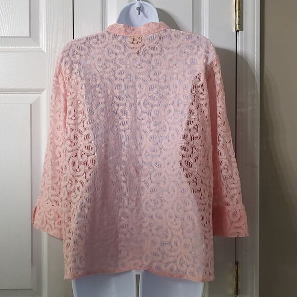 Ruby Rd. Favorites lace button down pink top Sz 14 - Picture 4 of 5